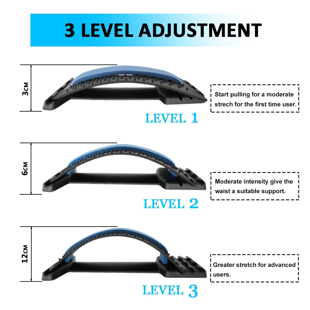 Back Stretcher Multi-Level Lumbar Support Adjustable Back Massager